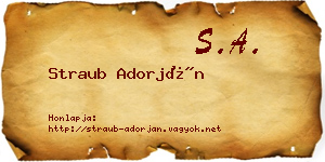 Straub Adorján névjegykártya
